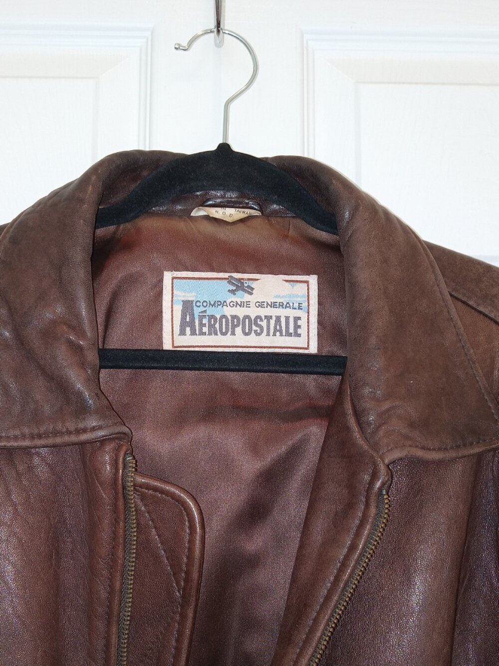 Genuine vintage brown leather jacket